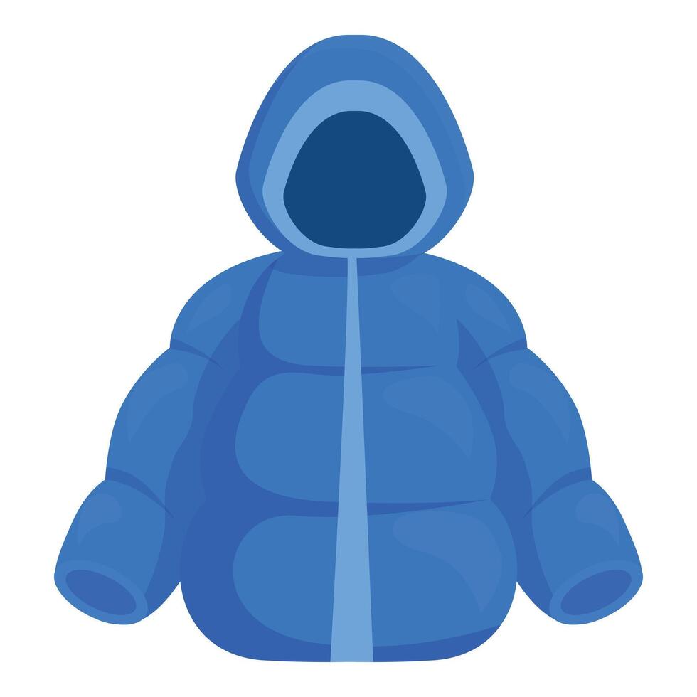 Blue winter jacket protecting from cold weather vector