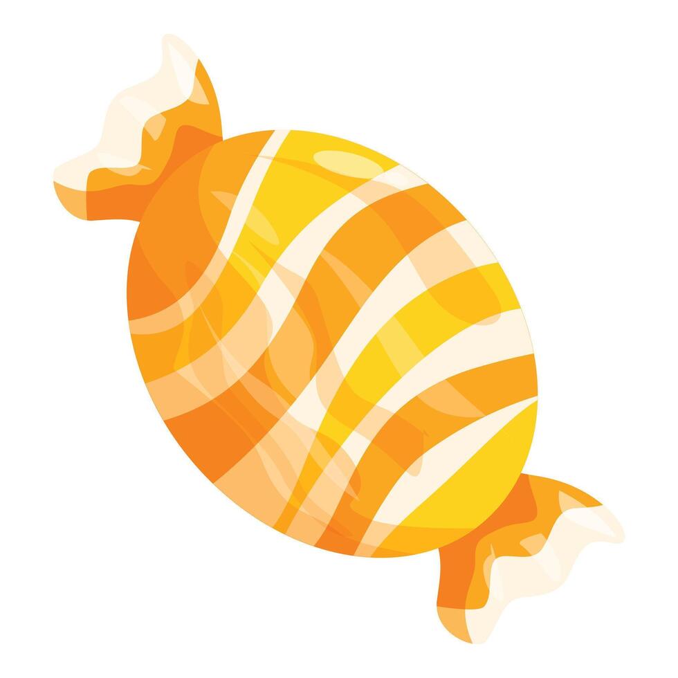 Wrapped candy showing swirls of yellow and orange vector
