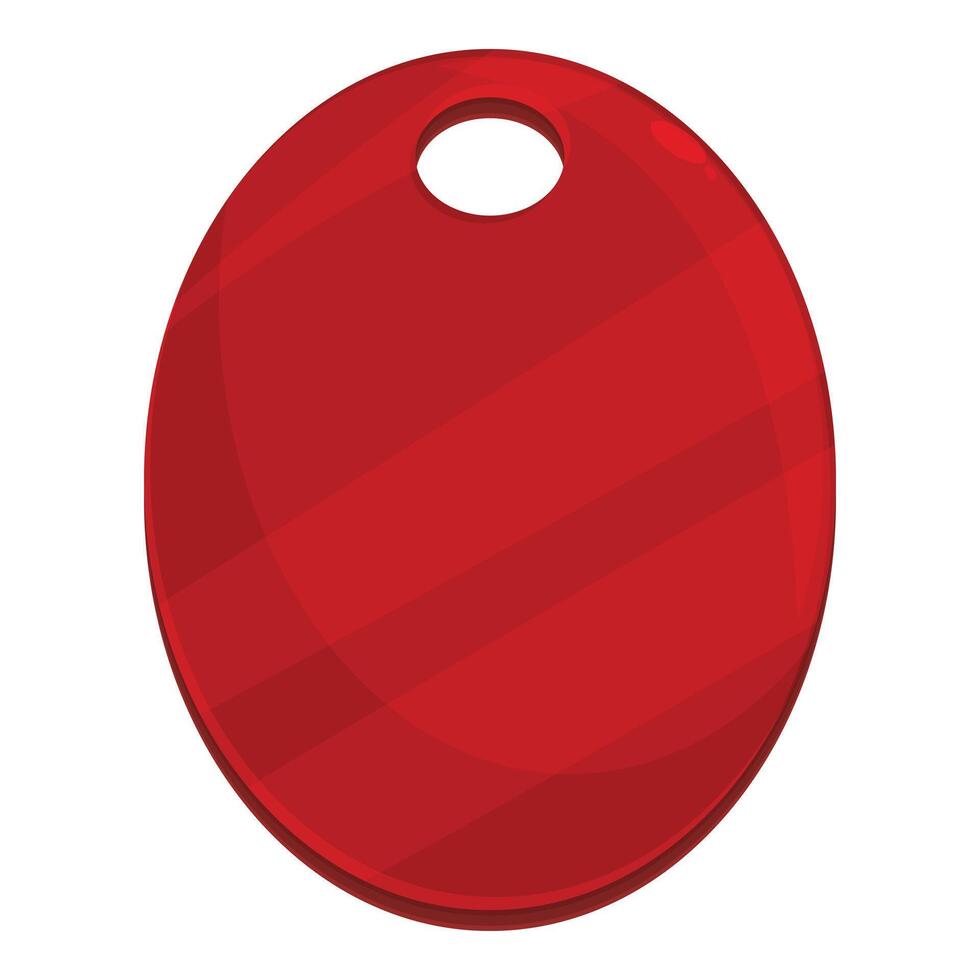 Red oval keychain showing empty space for product placement vector