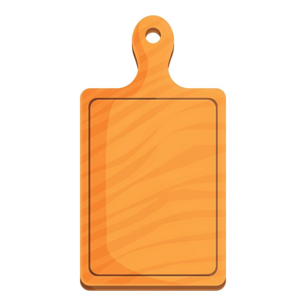 Empty rectangular wooden cutting board with handle vector