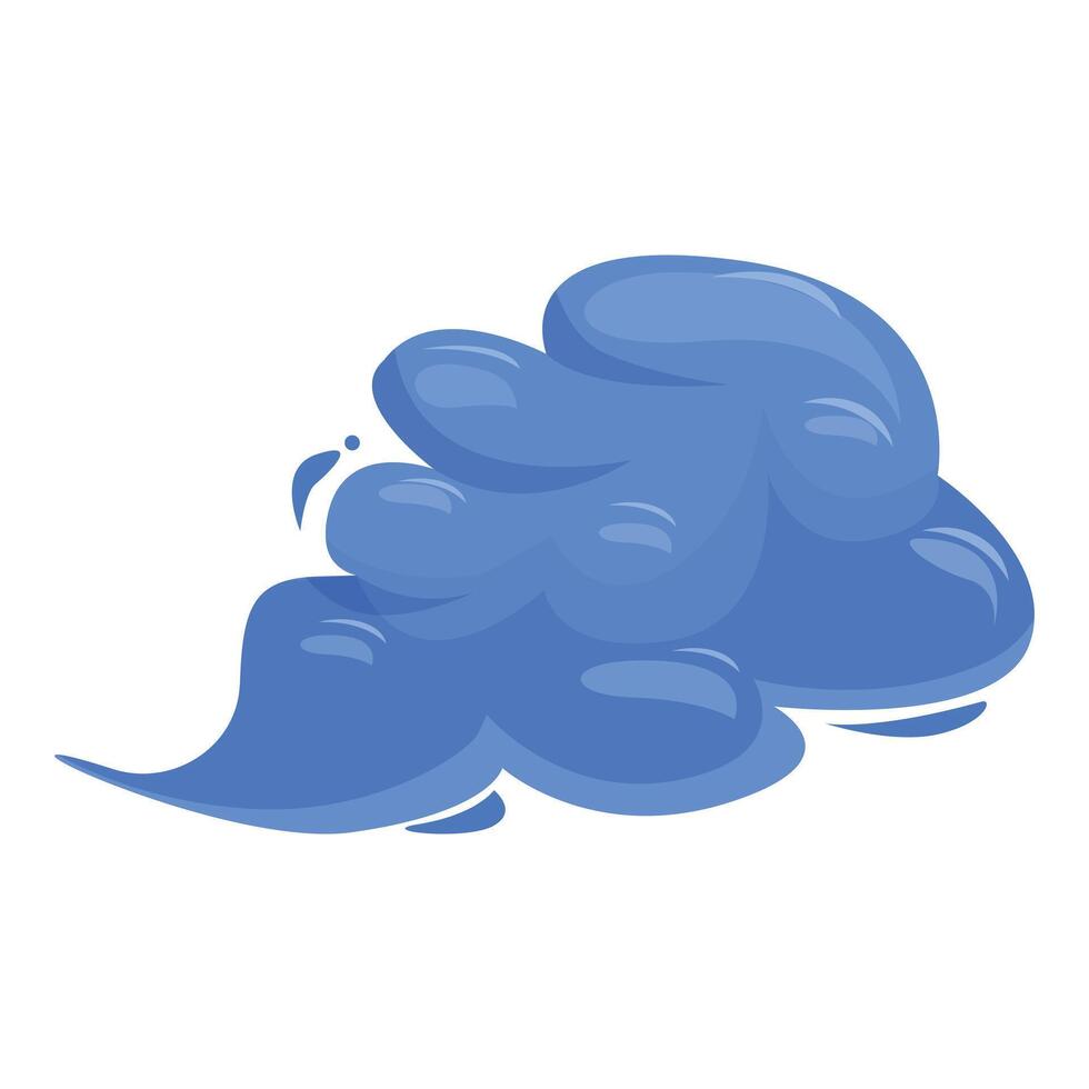 Blue smoke cloud is floating in cartoon style vector