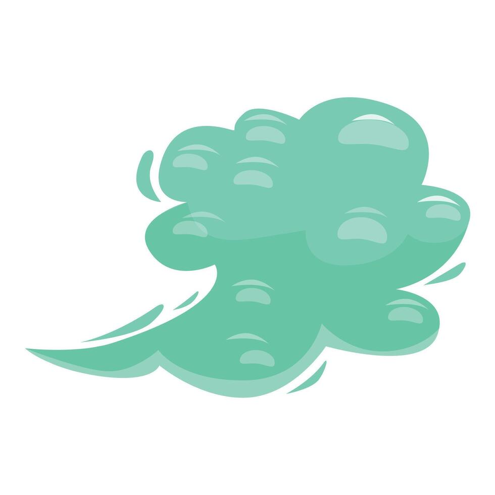 Cartoon green toxic fumes cloud is floating in the air vector