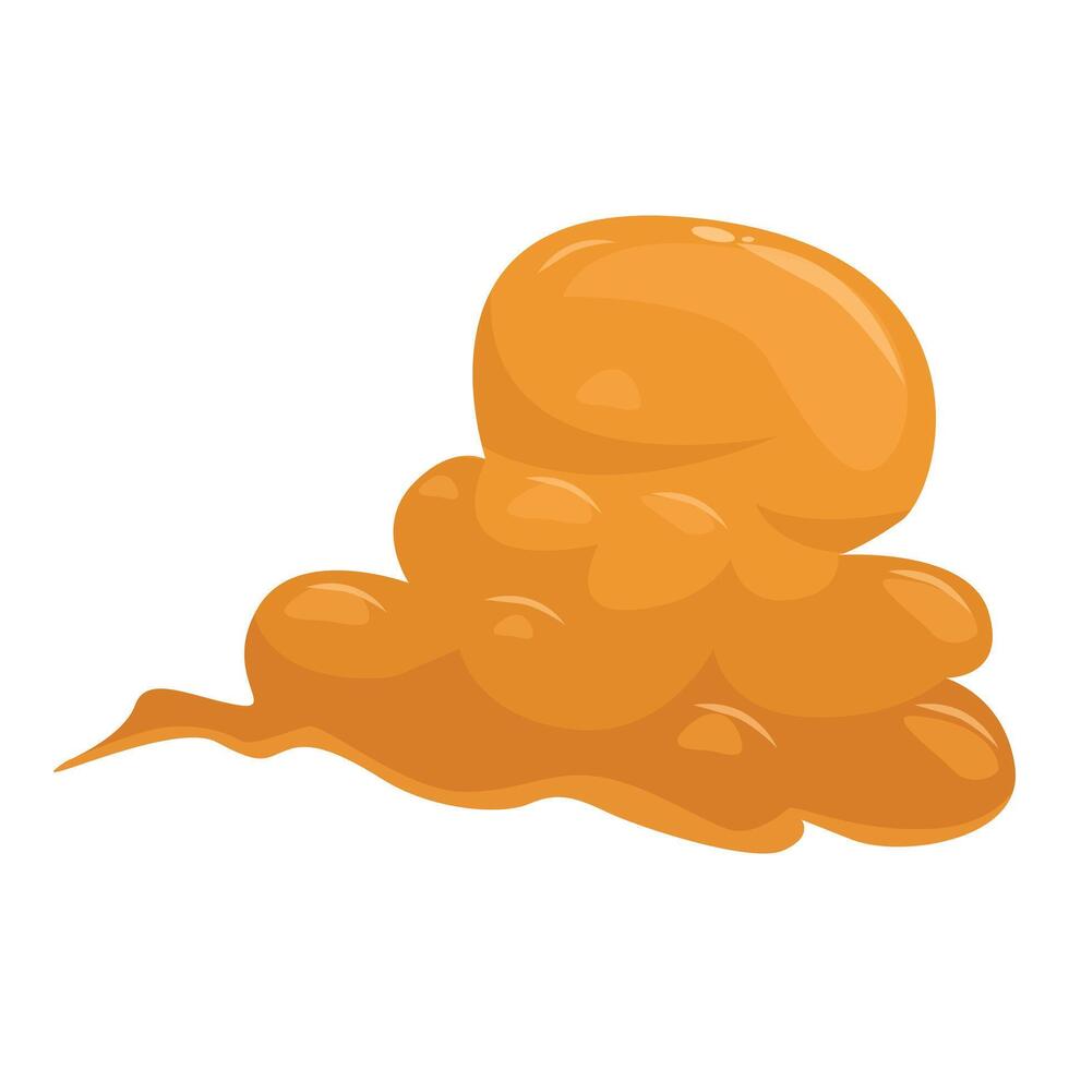 Yellow gooey substance forming abstract blob shape vector