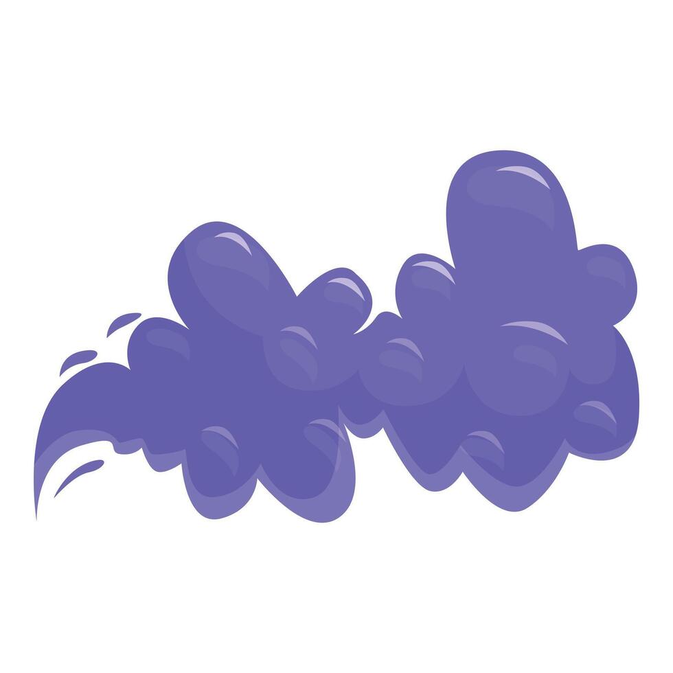 Purple cartoon cloud is floating and leaving a trail vector