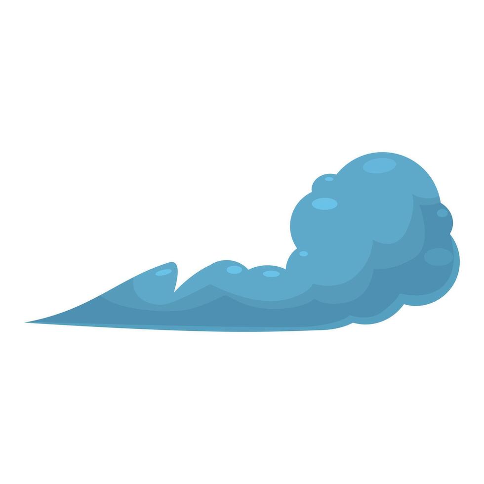 Blue smoke cloud floating, cartoon style illustration vector