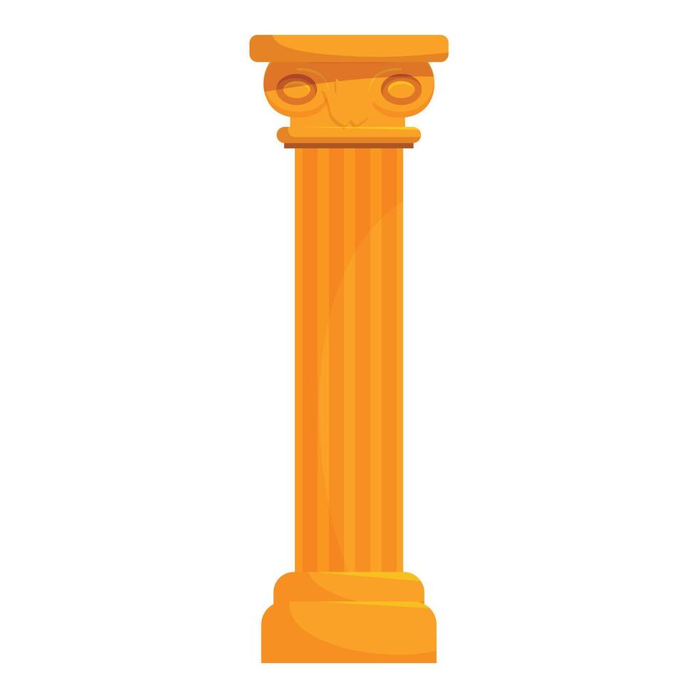 Golden greek column standing tall on white background vector