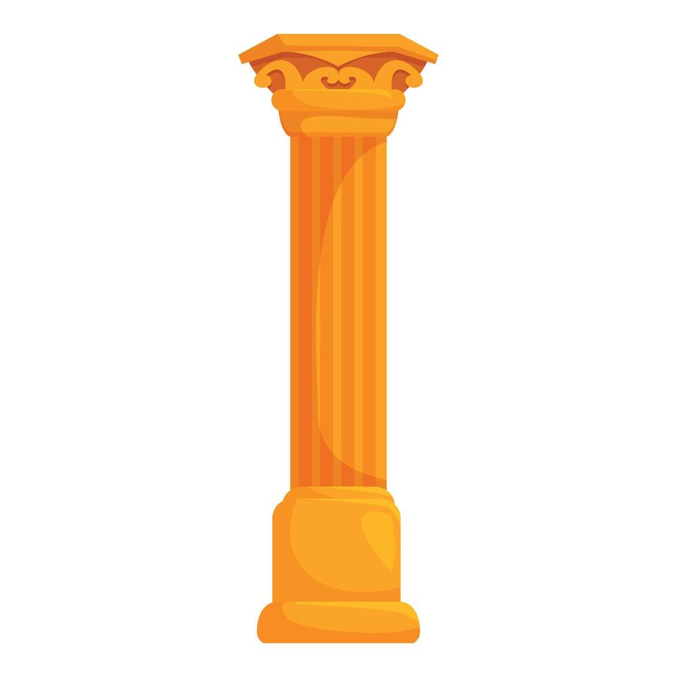Ancient greek or roman column standing strong with golden texture vector