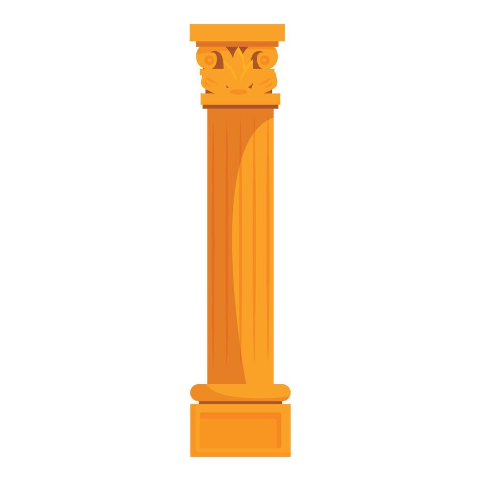 Golden classic column standing tall on white background vector