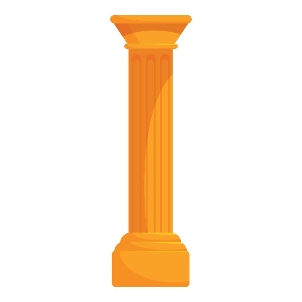 Golden fluted column standing tall on white background vector