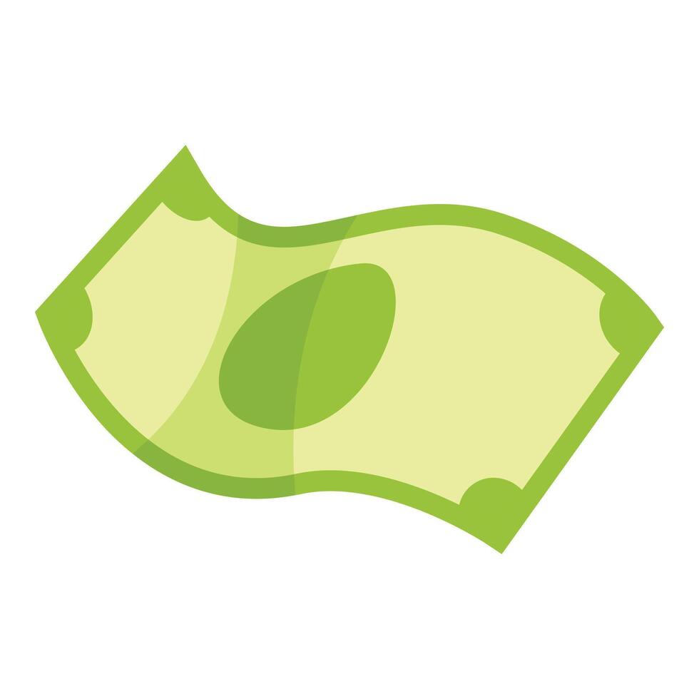 Green wavy banknote floating through the air vector