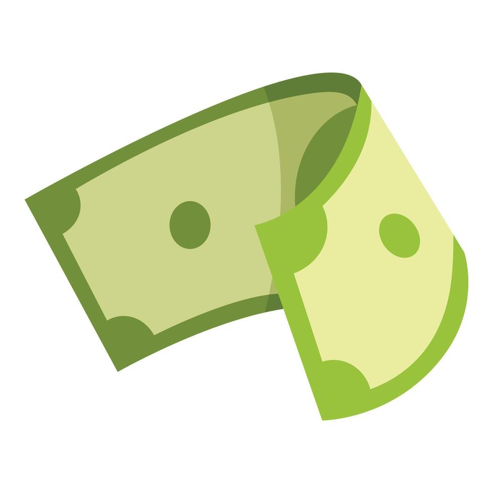 Green banknote waving and flowing in the air vector