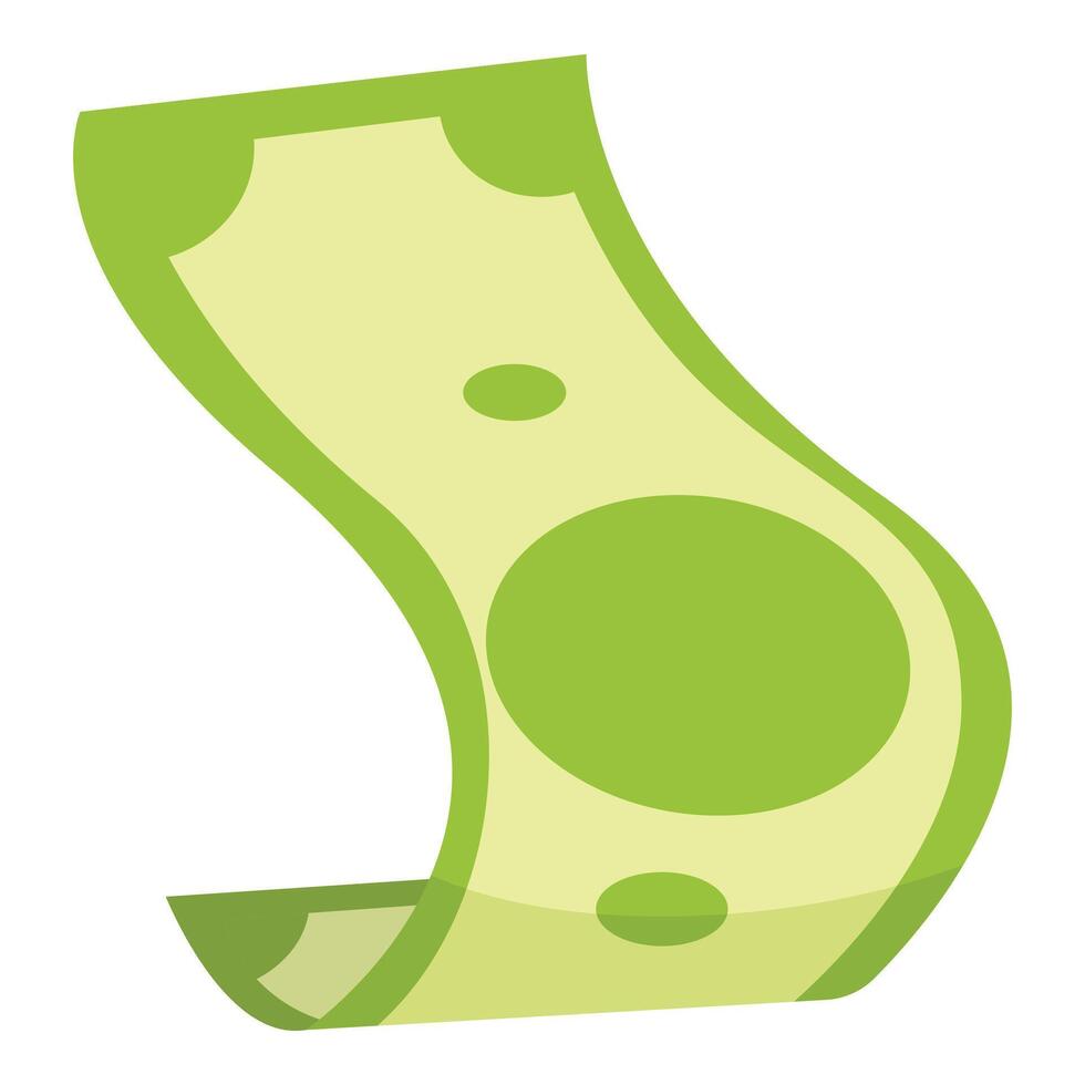 Green banknote waving in the air depicting wealth and prosperity vector