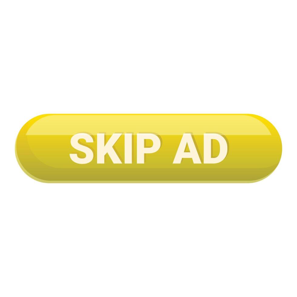 Yellow skip ad button for website or app design vector
