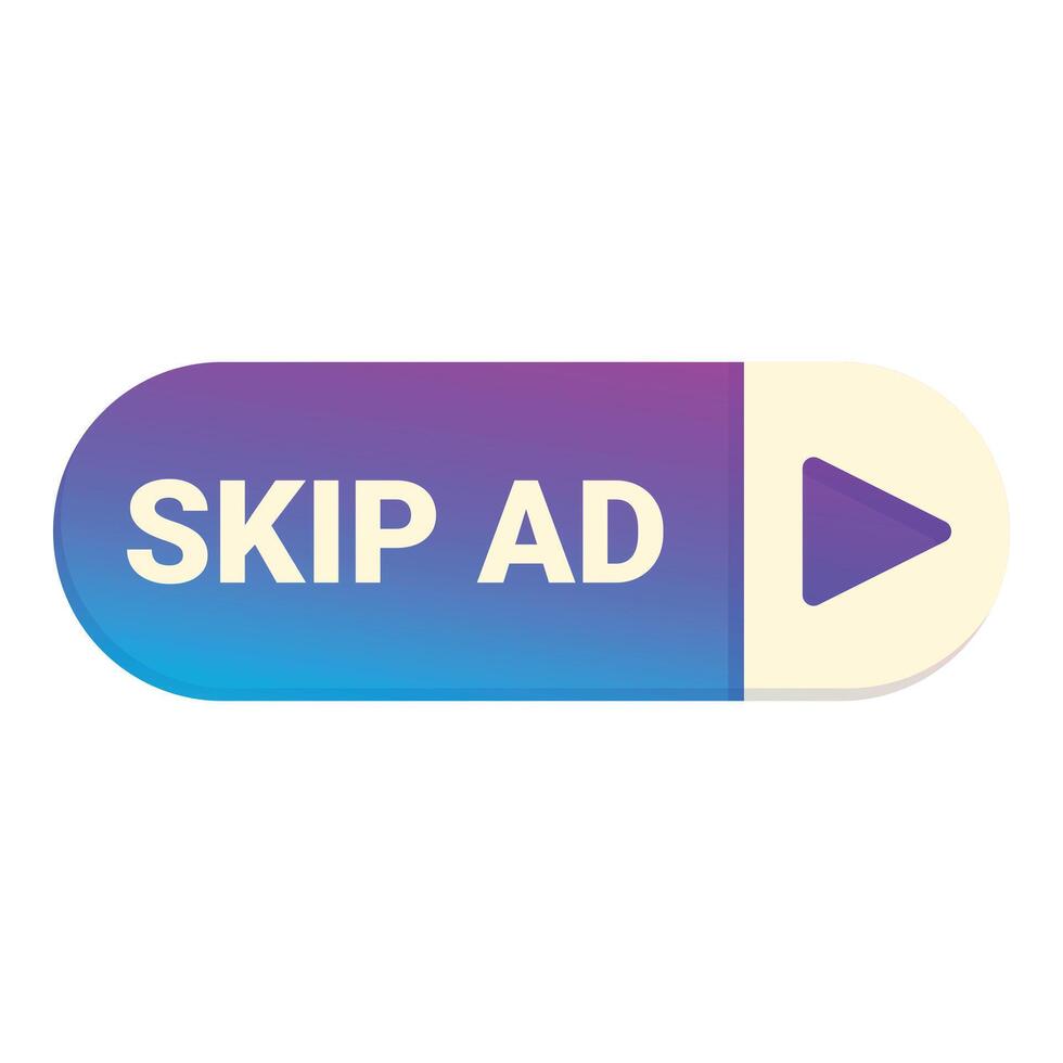 Skip ad button showing concept of web banner vector