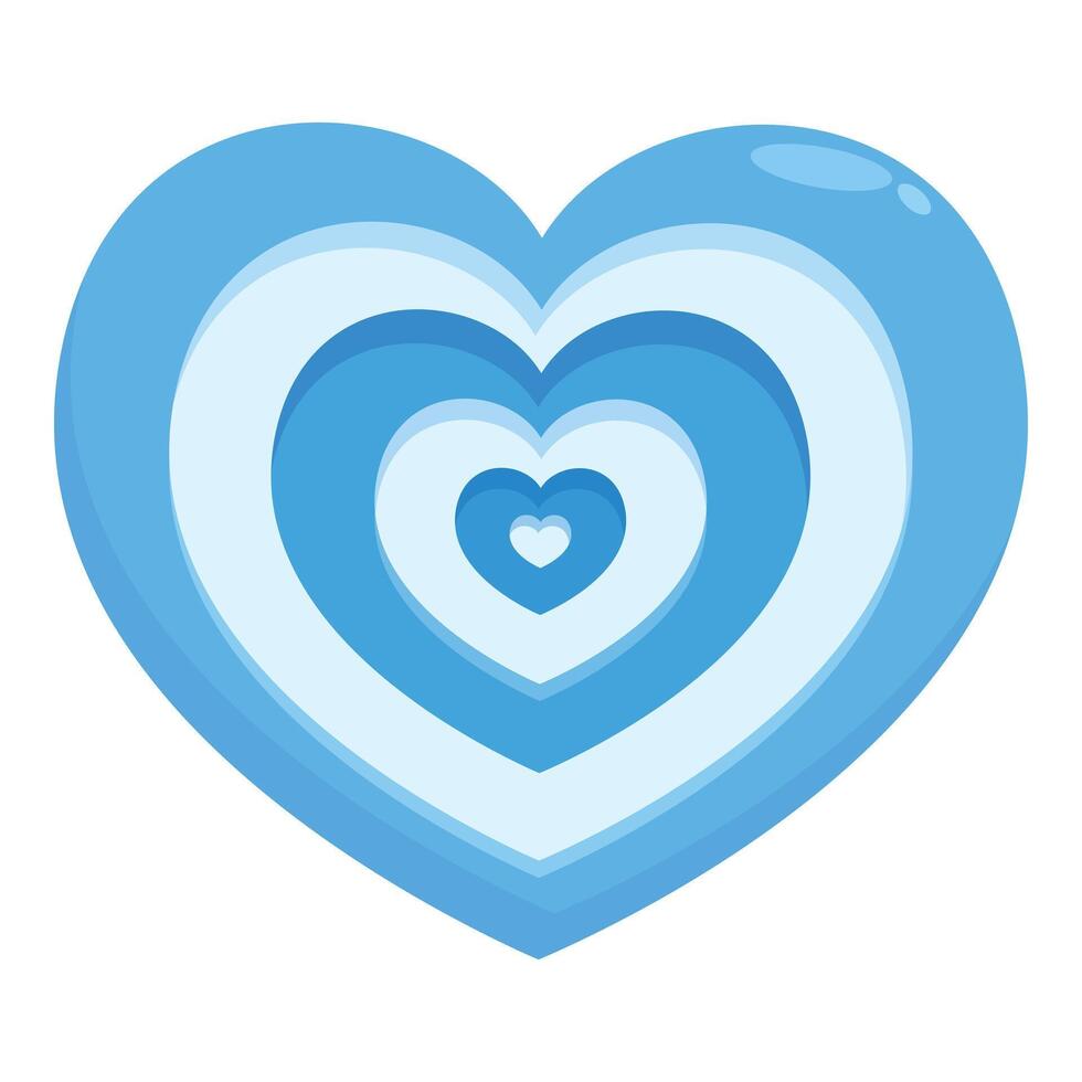 Blue heart showing love and romance with repeating shapes vector