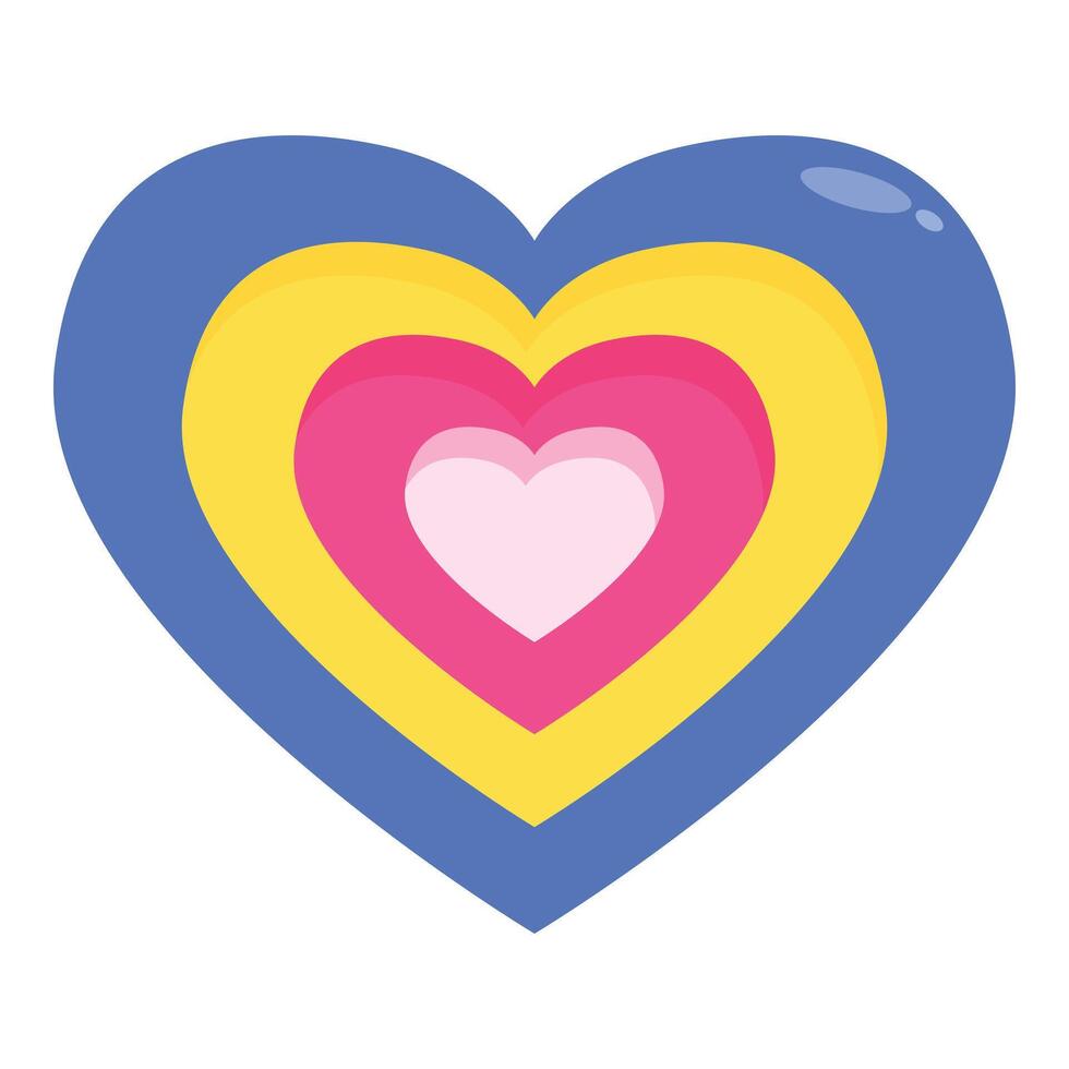Colorful heart showing love and affection on white background vector