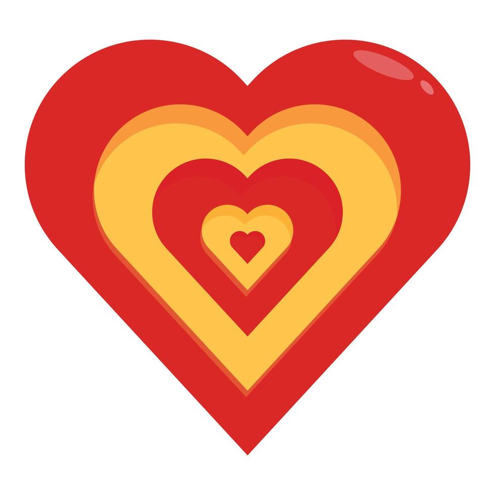 Red and yellow heart showing love and passion vector