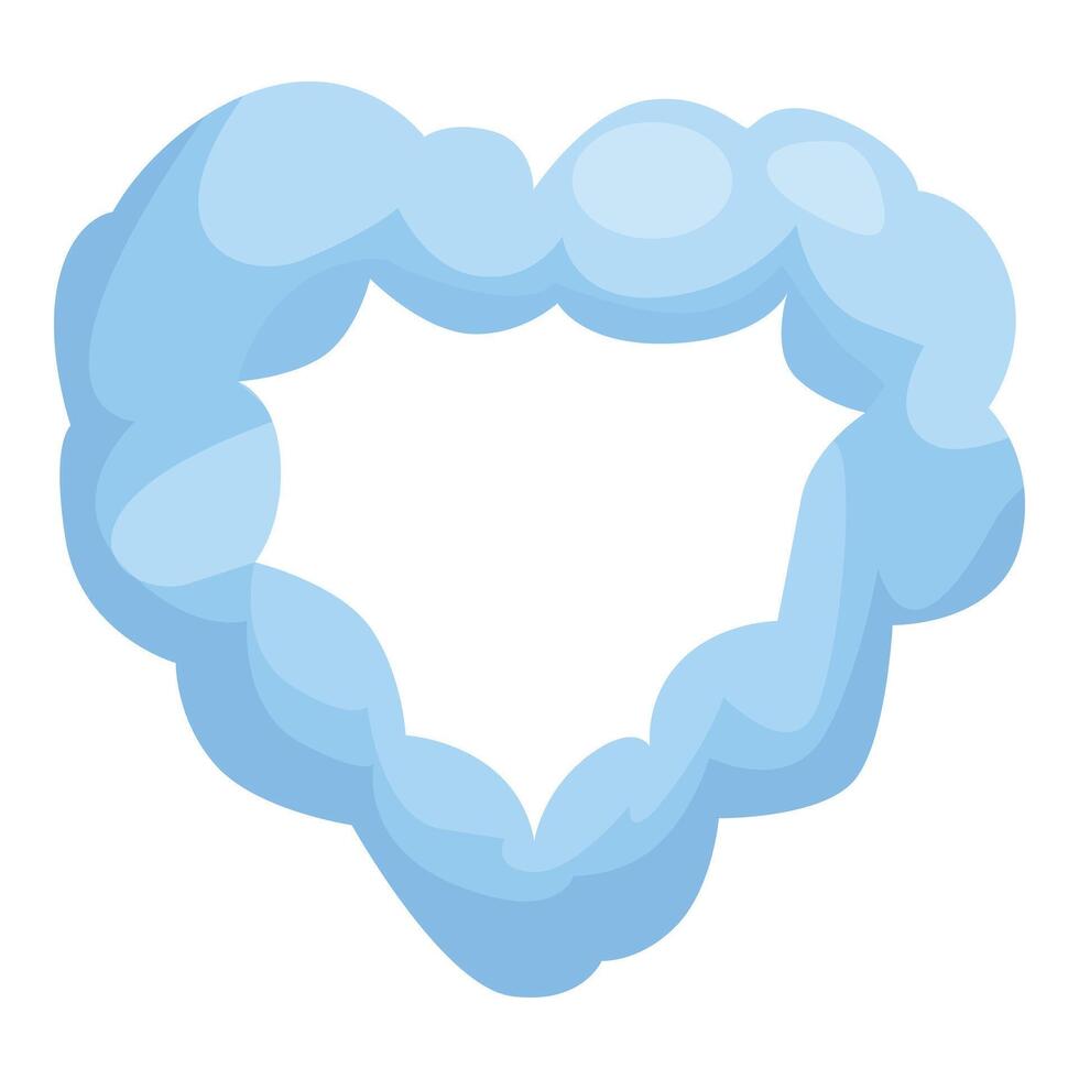 Blue fluffy cloud forming a heart shape vector