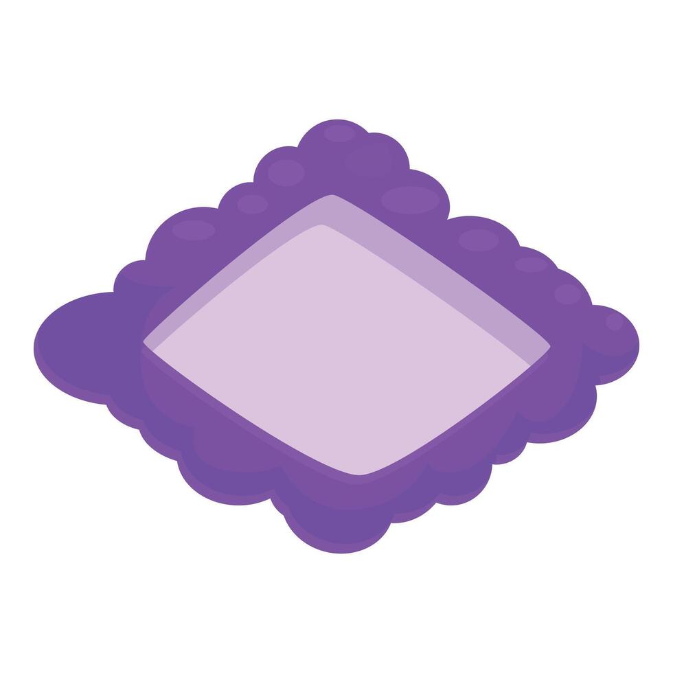 Purple pillow with square center floating in the air vector