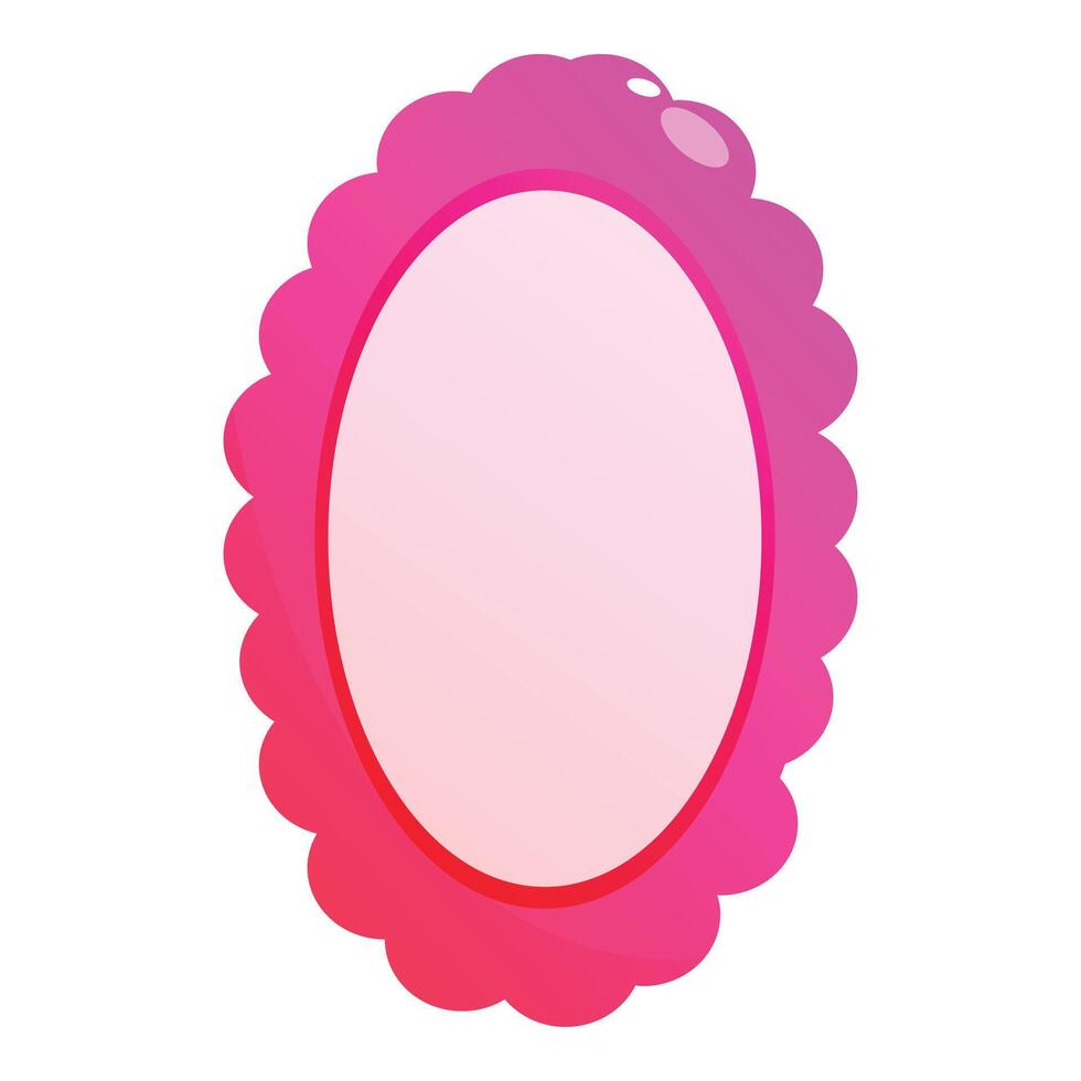 Pink oval frame with scalloped edges creating romantic atmosphere vector