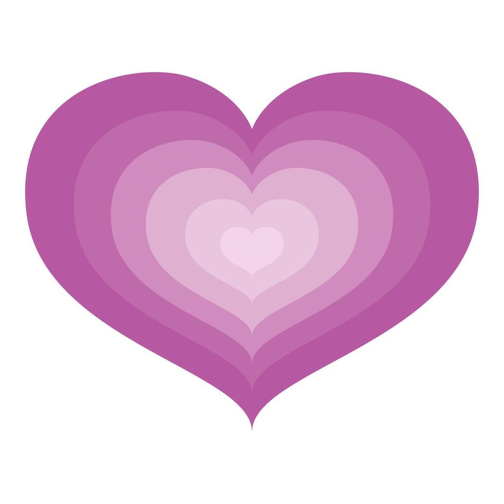 Pink heart showing love and romance with a gradient design vector