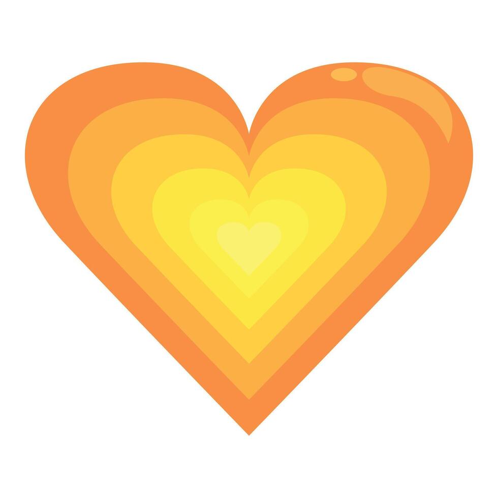 Big orange heart showing love and passion with smaller hearts inside vector