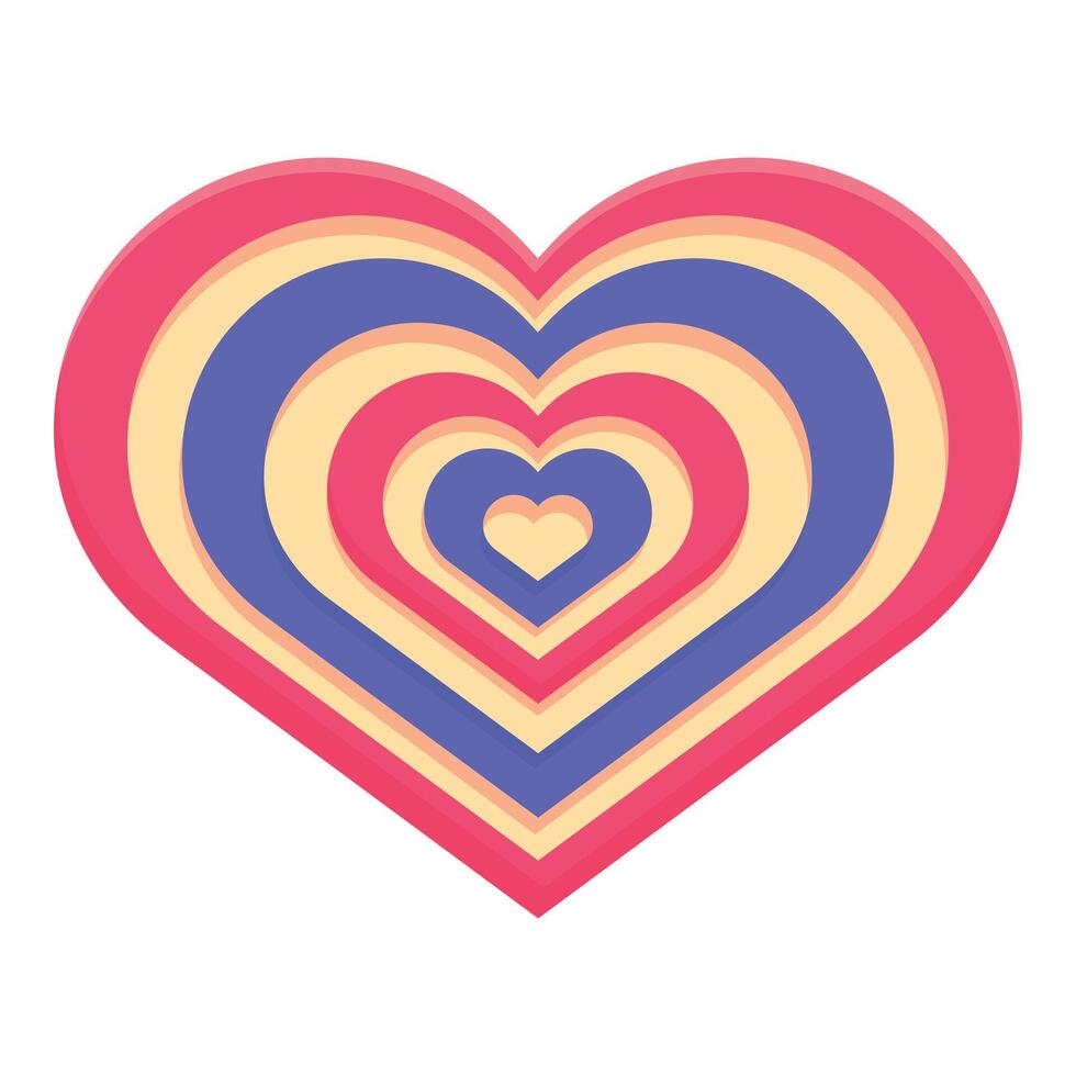 Colorful heart shape creating tunnel effect for valentine's day vector