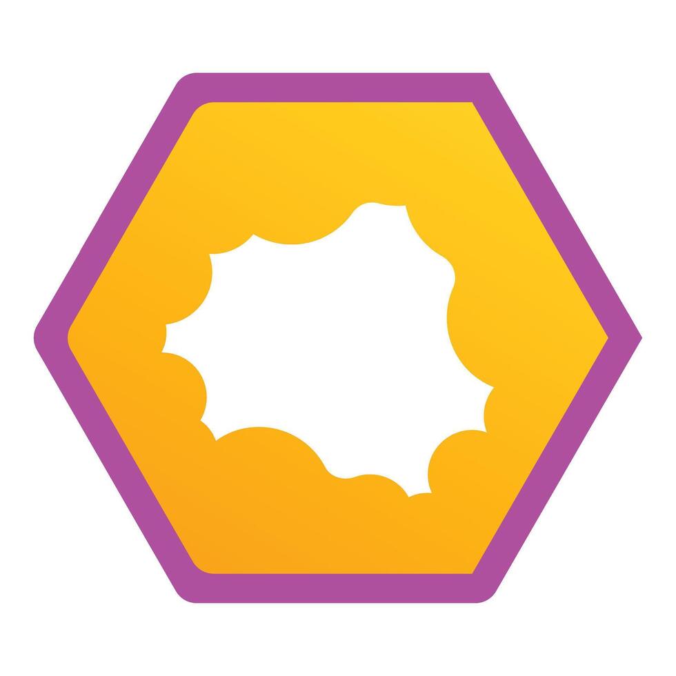 Hexagon presenting an empty thought bubble with jagged border vector