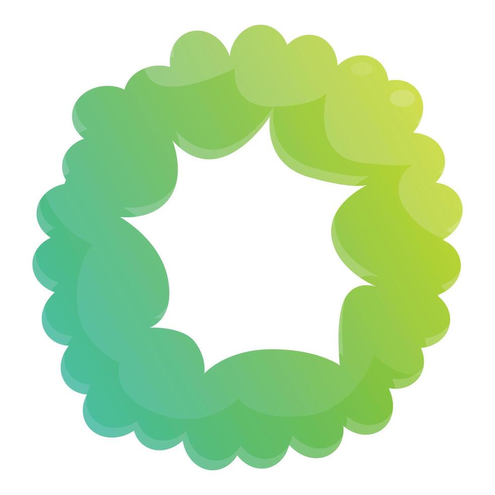 Green gradient blob frame forming blank circular copy space vector