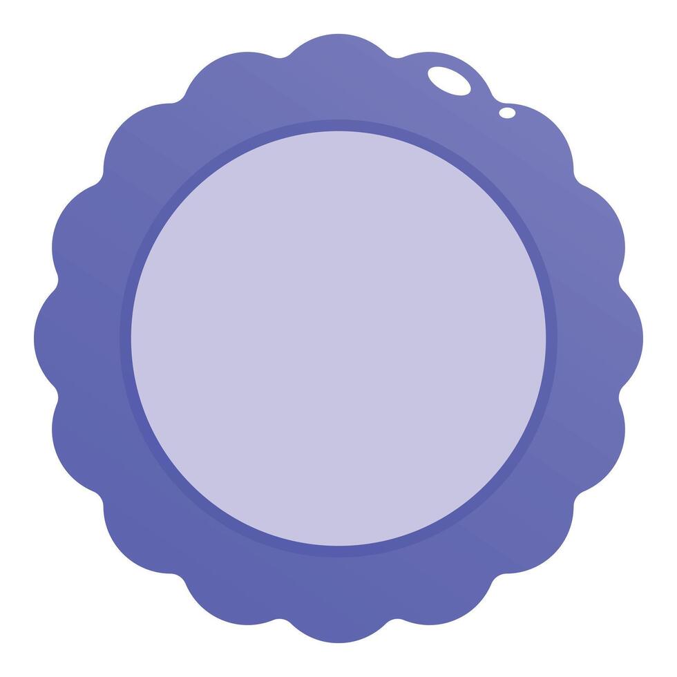 Round blue scalloped empty banner providing copy space vector
