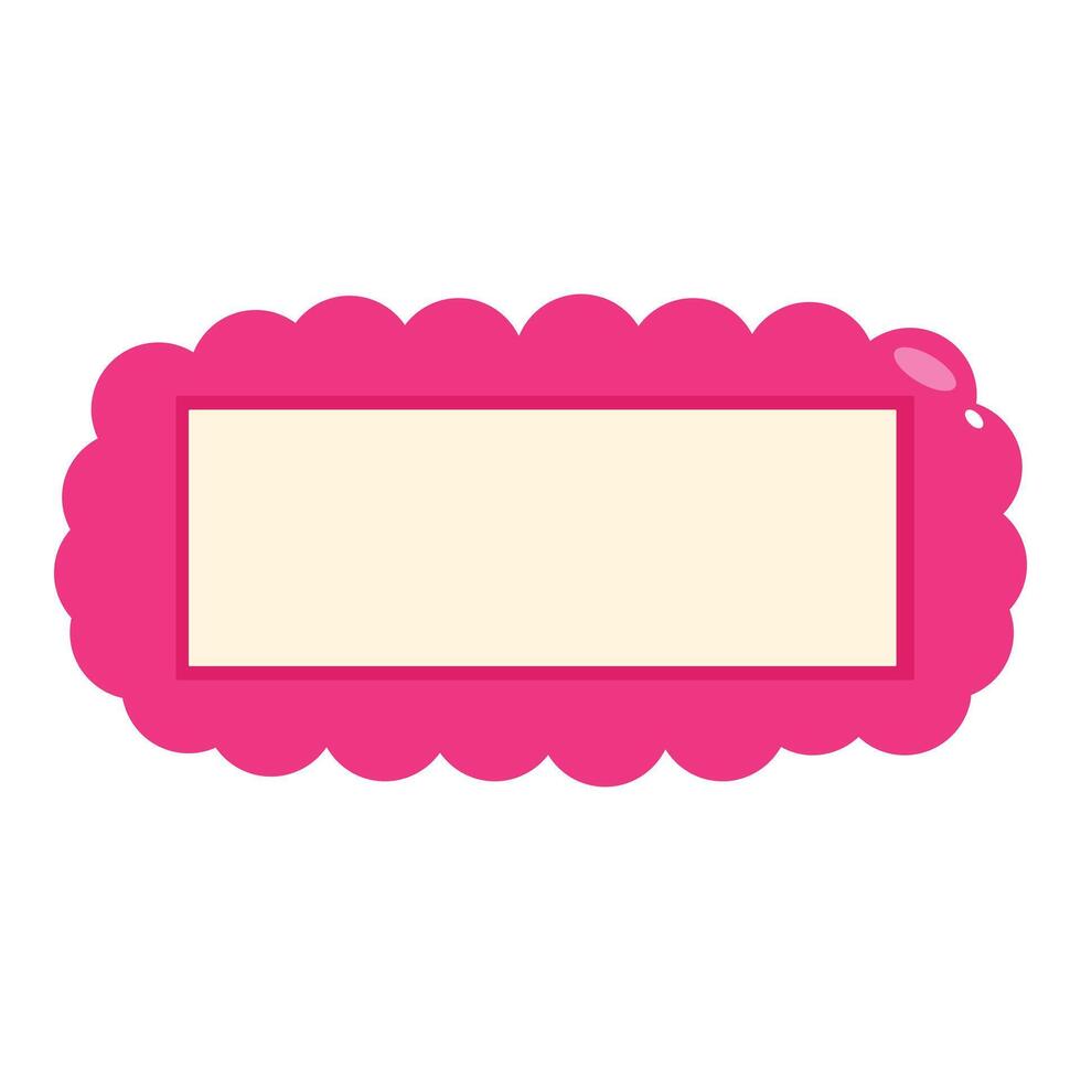 Pink scalloped empty label with copy space offering room for text vector