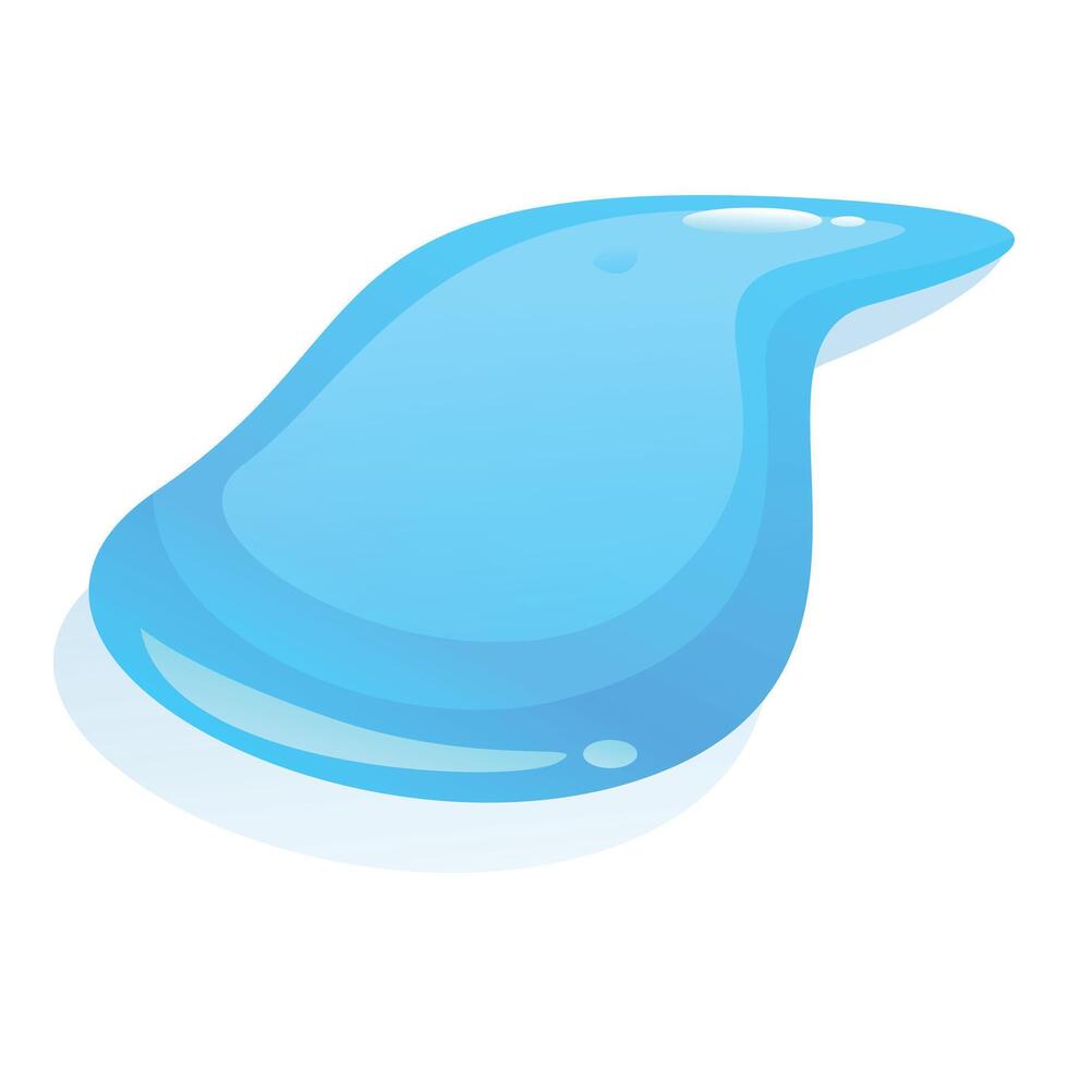 Blue liquid puddle flowing on the ground vector
