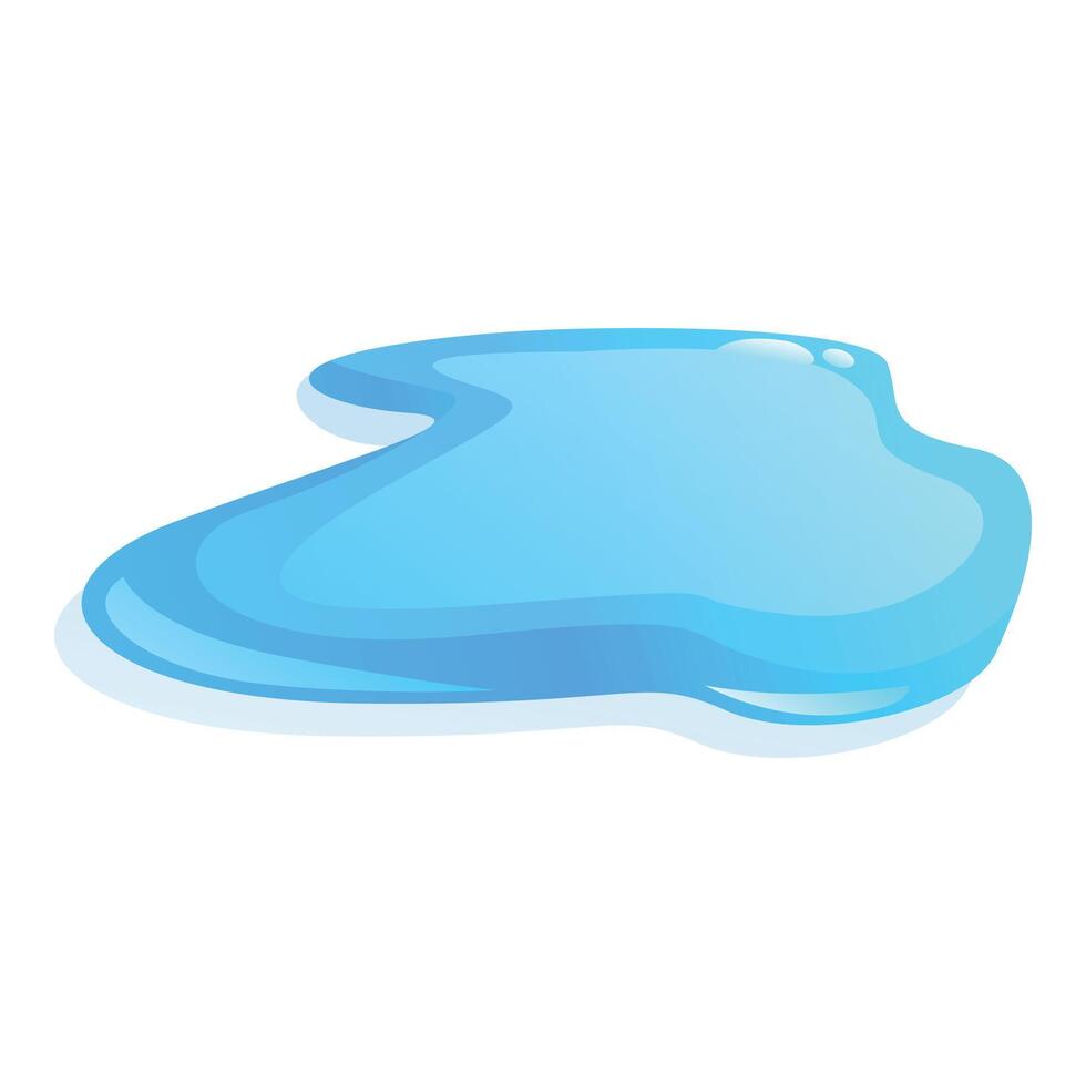 Blue water puddle spreading on the ground vector