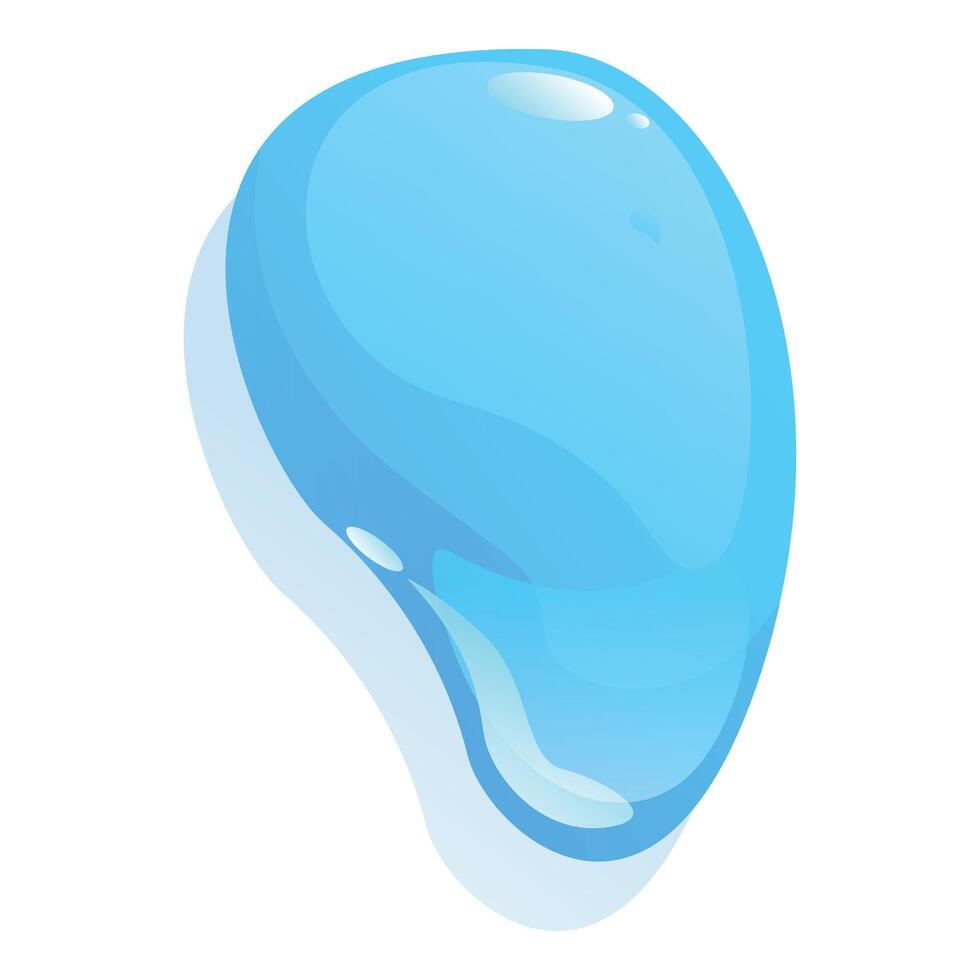 Big shiny blue water drop flowing down wall vector
