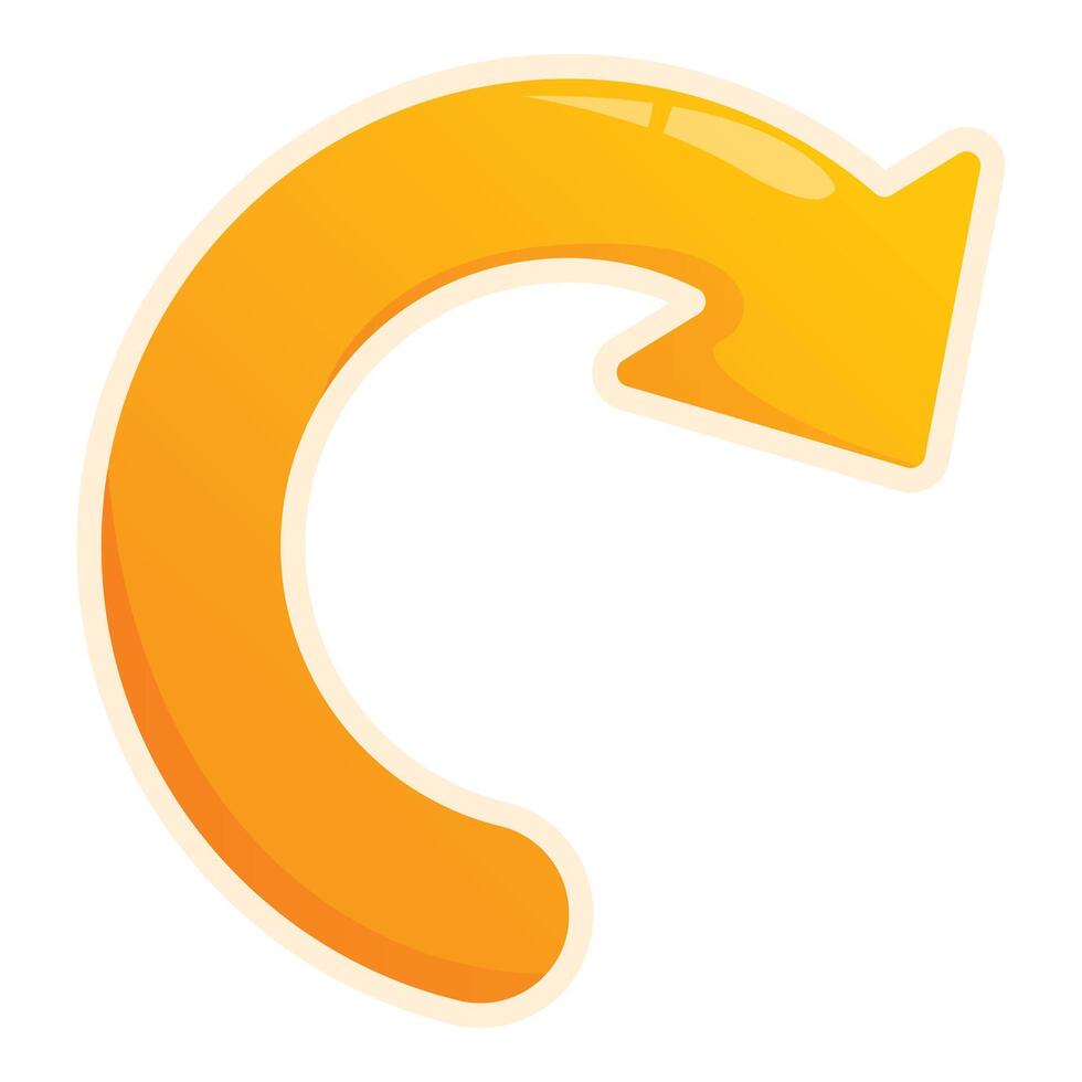 Orange arrow forming a circle pointing to the right vector