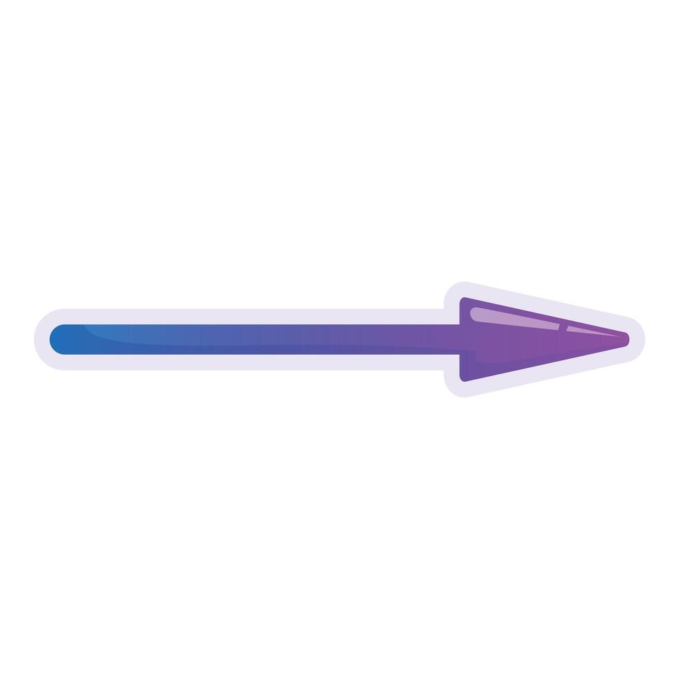 Gradient arrow pointing left with purple tip vector