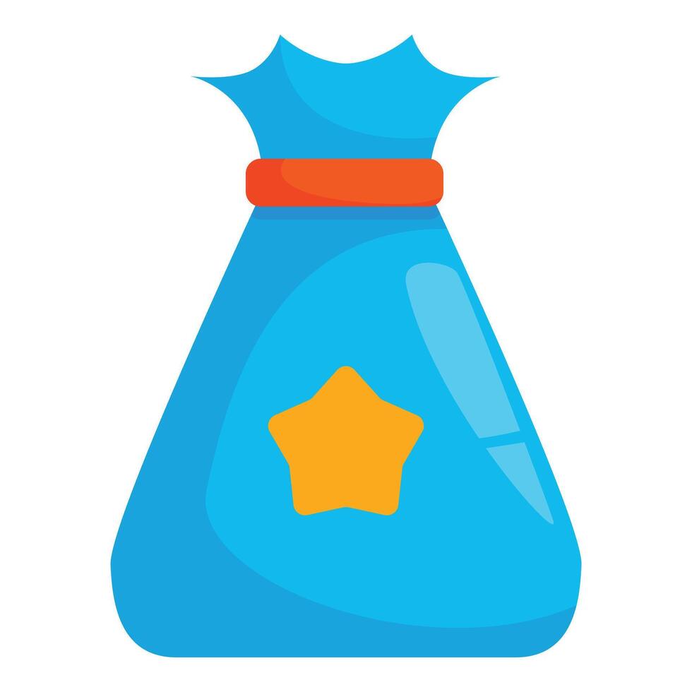Blue bag with a yellow star bursting open with copy space vector