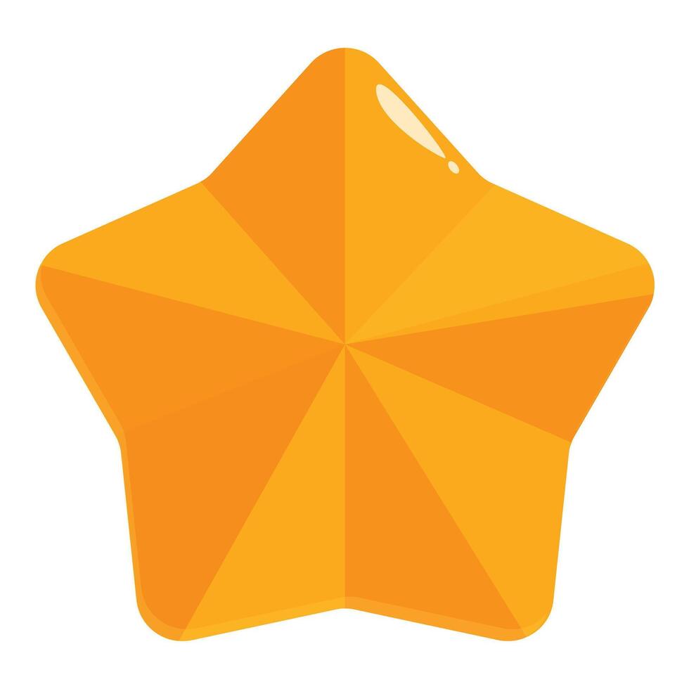 Bright yellow star is glowing on a white background vector