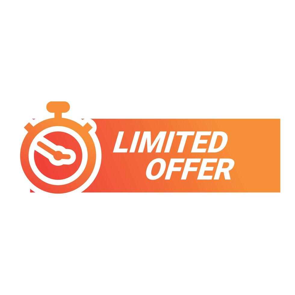 Stopwatch counting down time for limited offer banner vector