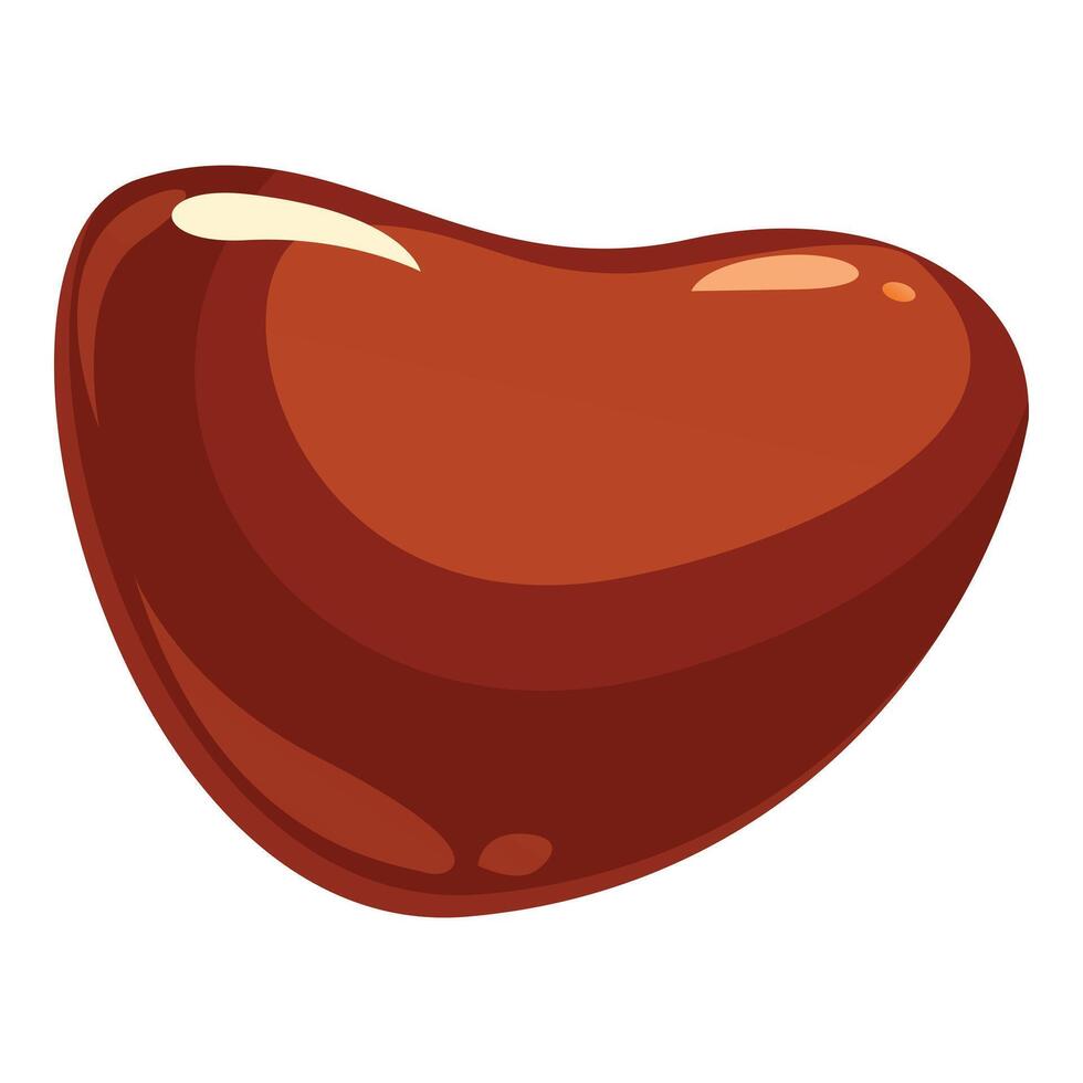 Single red kidney bean floating on white background vector