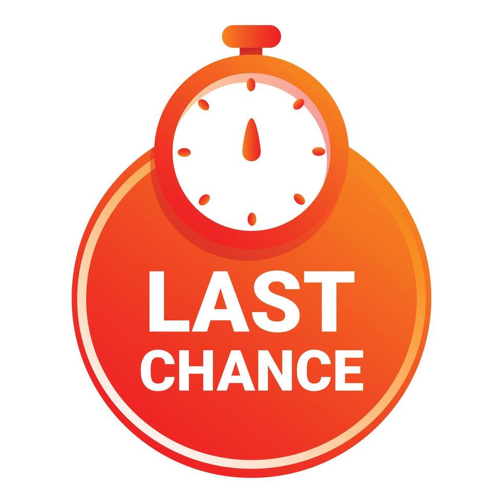 Last chance countdown timer showing limited time offer vector