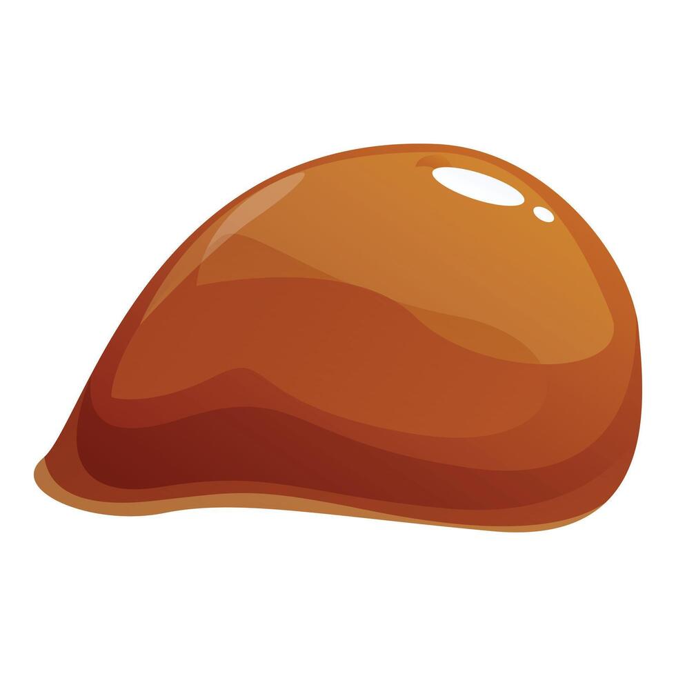 Smooth caramel sauce drop is flowing down on white background vector