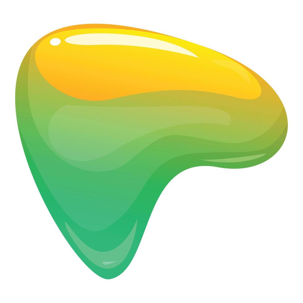 Green and yellow gradient blob flowing downward vector