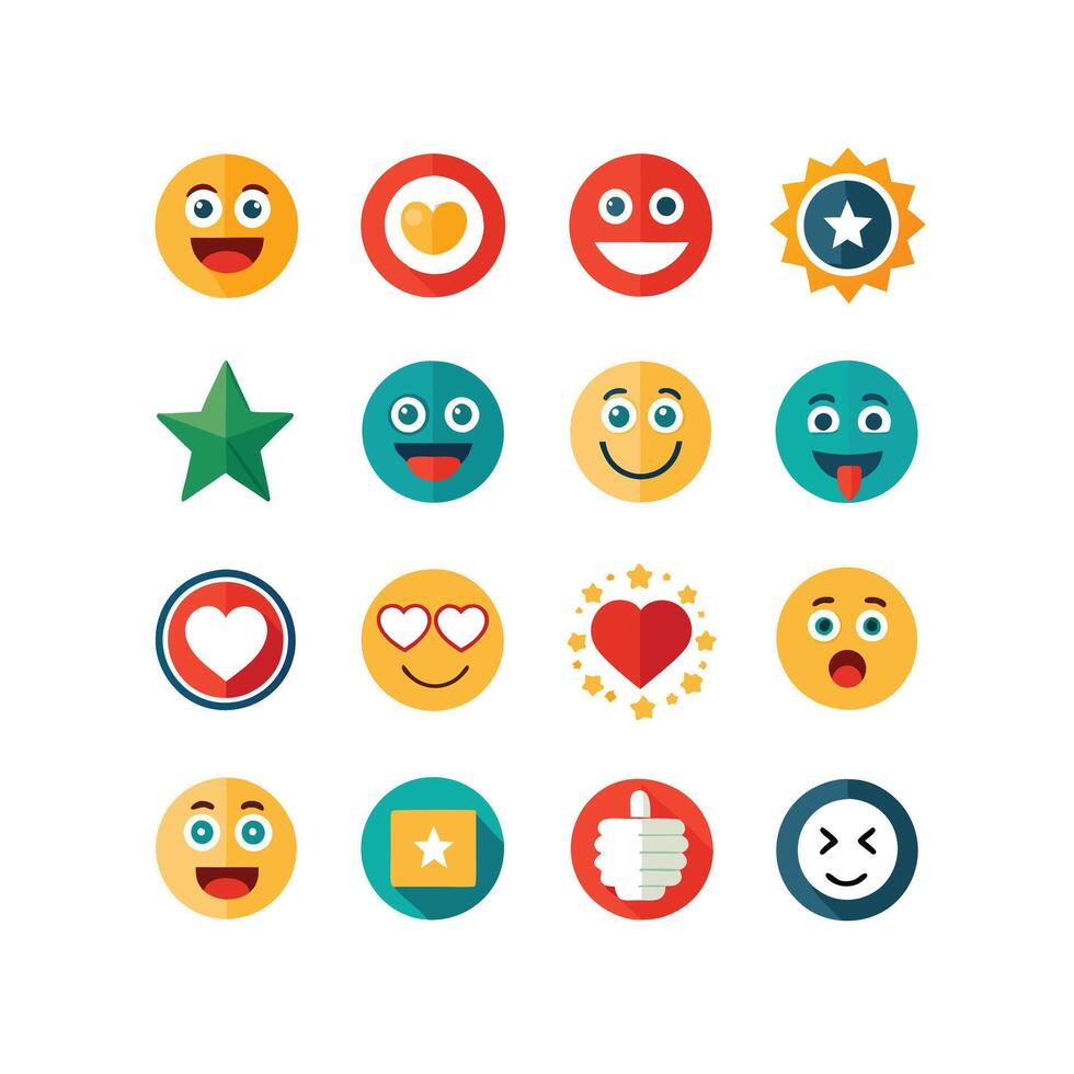 Reaction Icon Set Collection Illustration vector