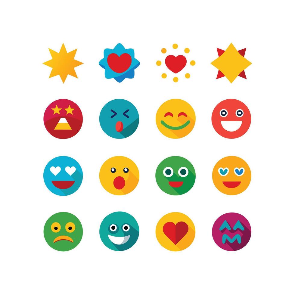 Reaction Icon Set Collection Illustration vector