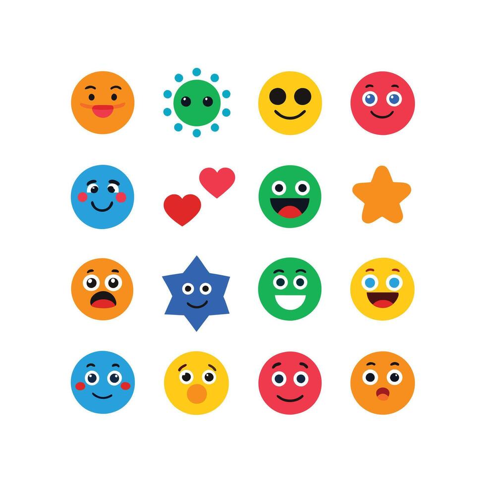 Reaction Icon Set Collection Illustration vector