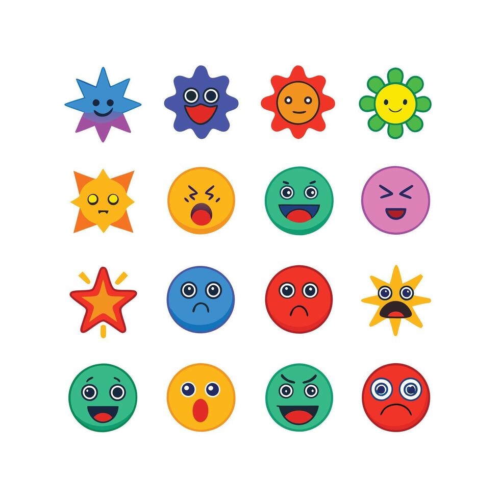 Reaction Icon Set Collection Illustration vector
