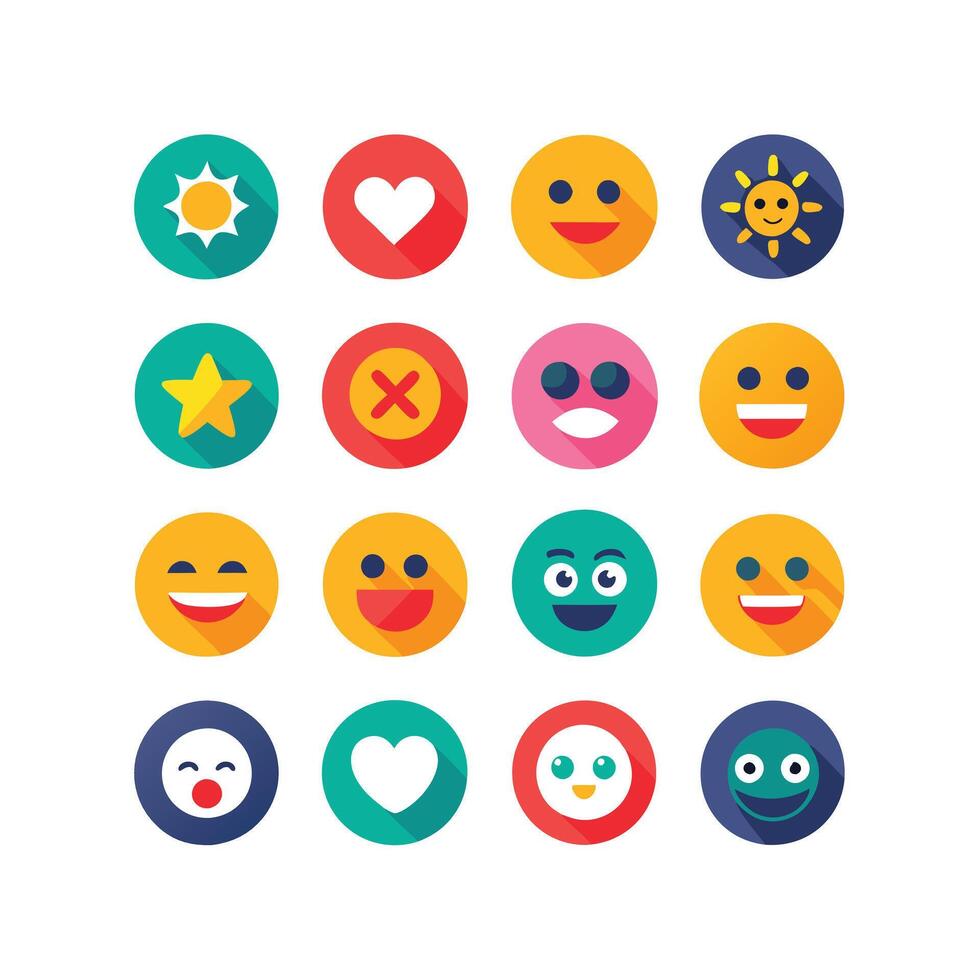Reaction Icon Set Collection Illustration vector