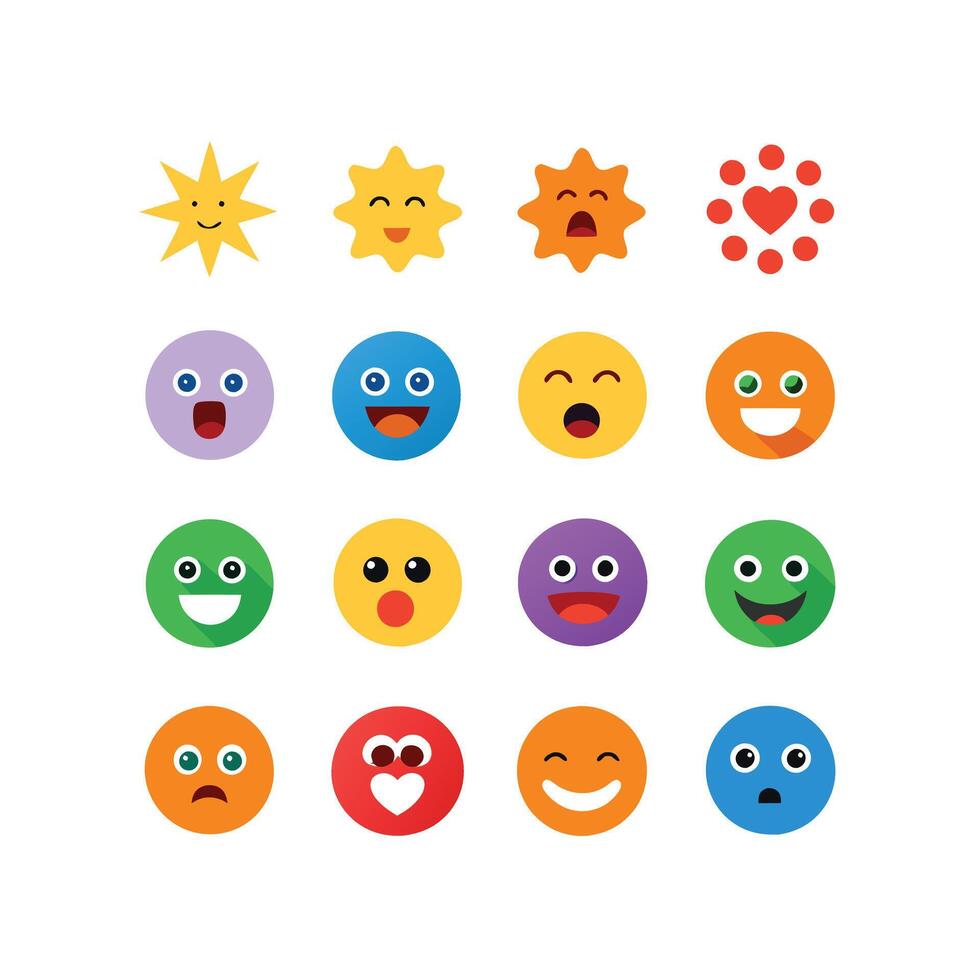 Reaction Icon Set Collection Illustration vector