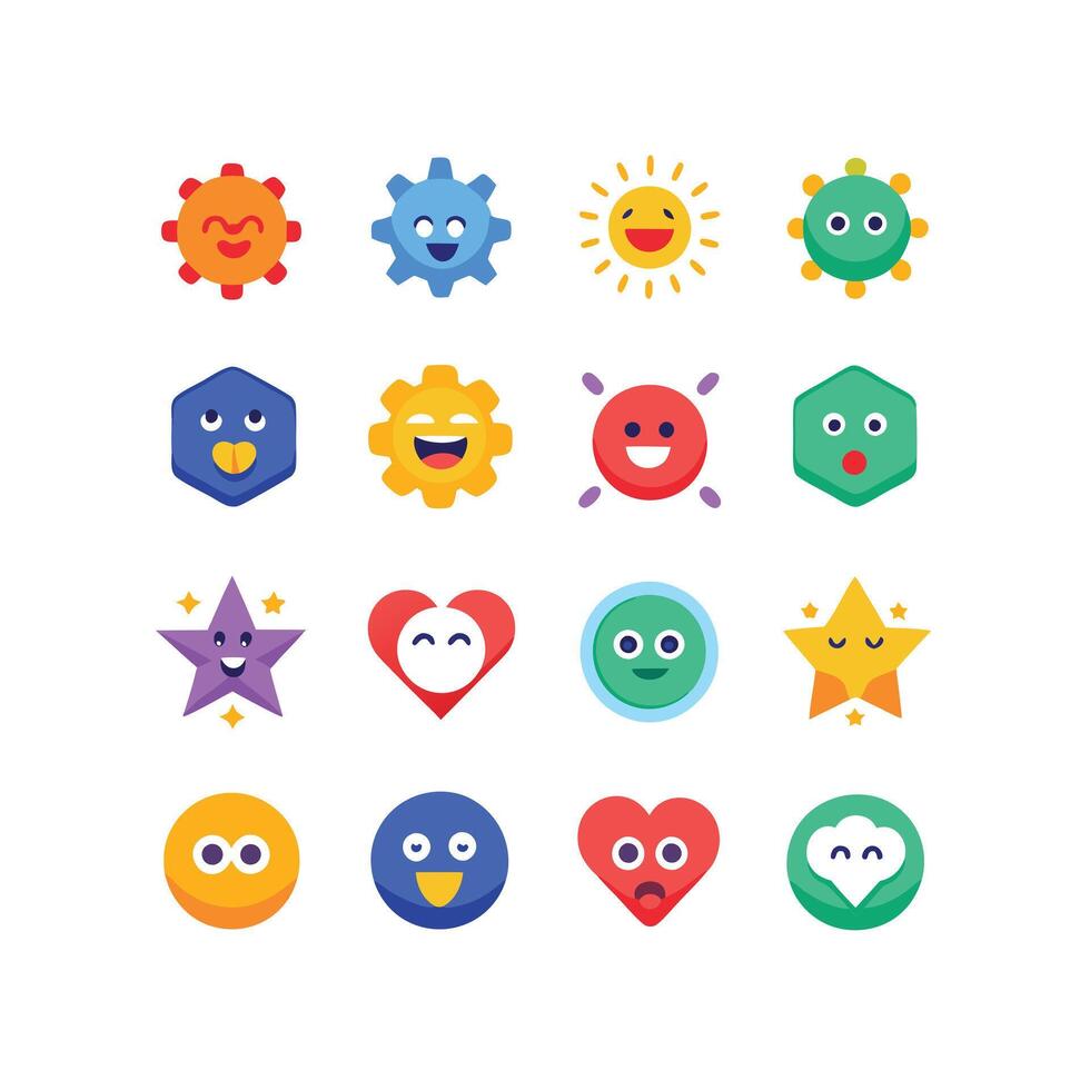 Reaction Icon Set Collection Illustration vector